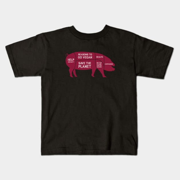 Go Vegan Butcher Design Kids T-Shirt by SeaAndLight